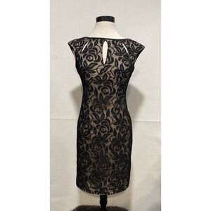 Black Lace Dress Sleeveless Sheath Cutout Cocktail Party Elegant‎ Women' s 4